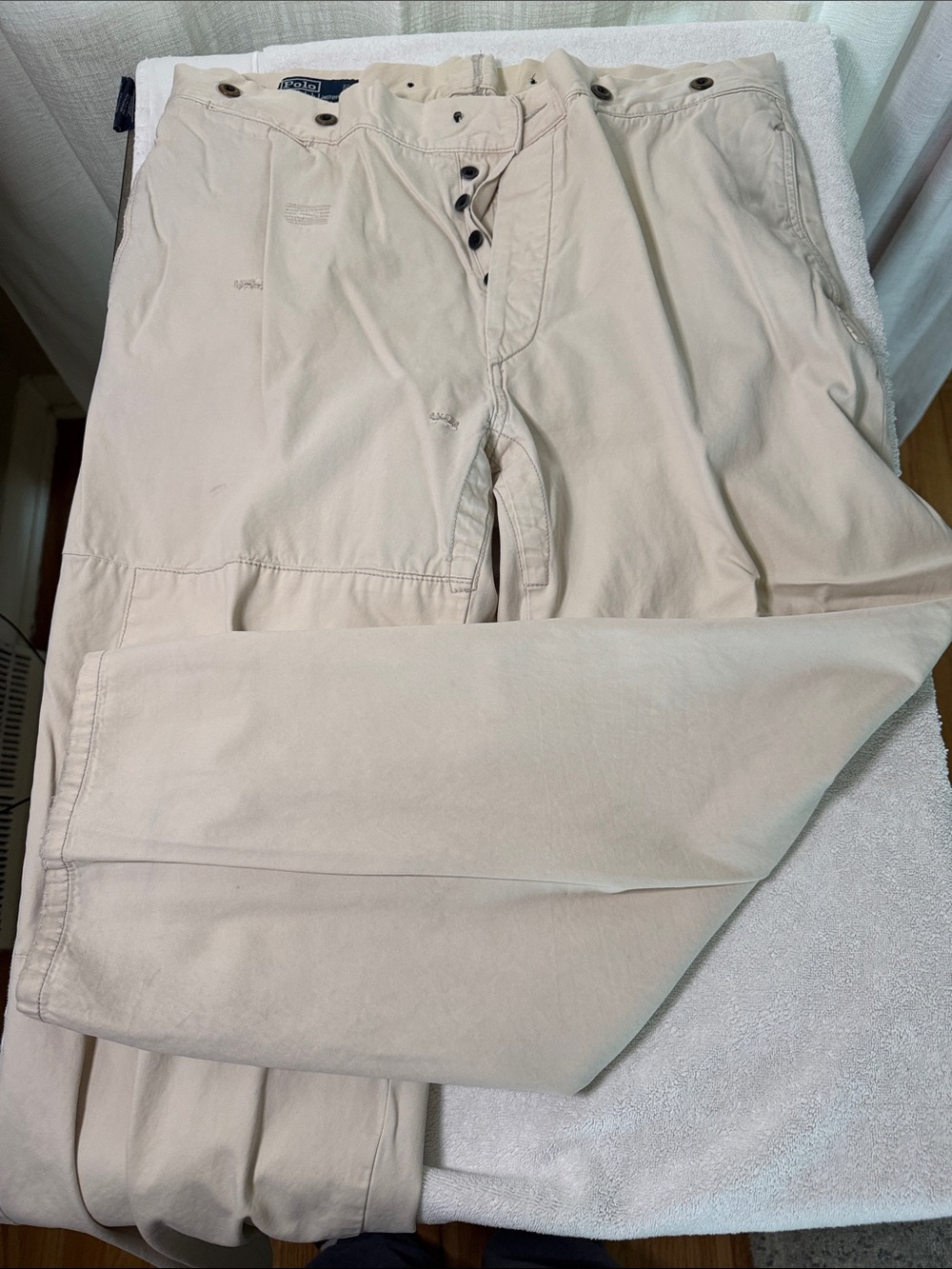 Polo Men's Lightweight Button-Fly Pants - Cream